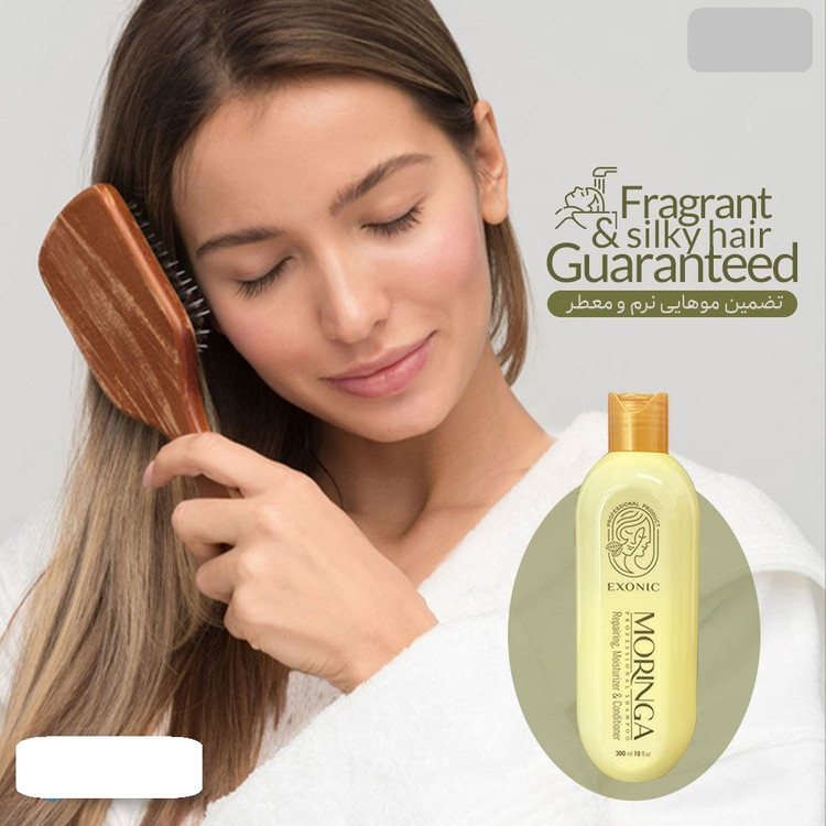 قیمت شامپو تقویت کننده مو اصلی اکسونیک مدل روغن مورینگا حجم 300 میلی لیتر مجموعه سه عددی اصل
